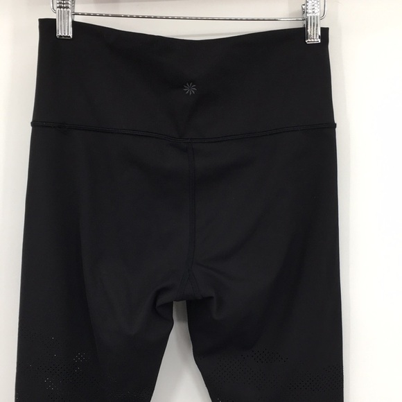 Athleta Leggings Womens Small Black Laser Cut‎ Persistence 7/8 Tight Athletic - Picture 6 of 15
